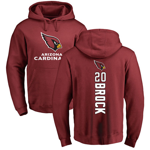 Arizona Cardinals Men Maroon Tramaine Brock Backer NFL Football #20 Pullover Hoodie Sweatshirts